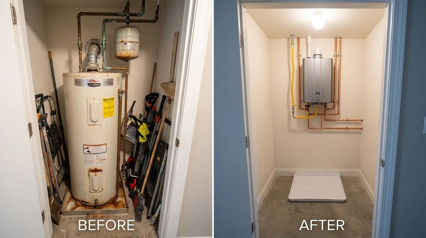 Tank water heater versus wall-mounted tankless unit comparison for Dora, AL homeowners