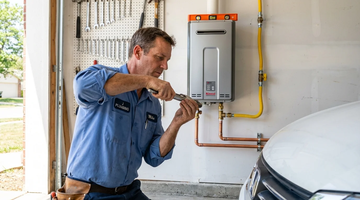 Tankless water heater installation by a Johns Plumbing LLC plumber in Dora